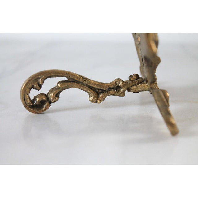 Vintage Art Nouveau Solid Brass Figural Picture Frame For Sale - Image 10 of 12