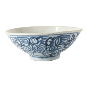19th Century Chinese Chinoiserie Blue and White Provincial Bowl