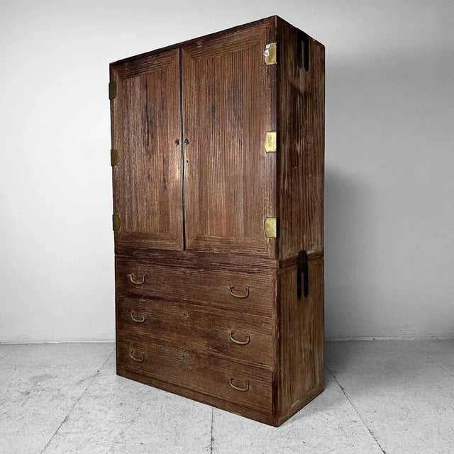 1960s Two-Piece Paulownia Japanese Wardrobe, 1960s, Set of 2 For Sale - Image 5 of 13