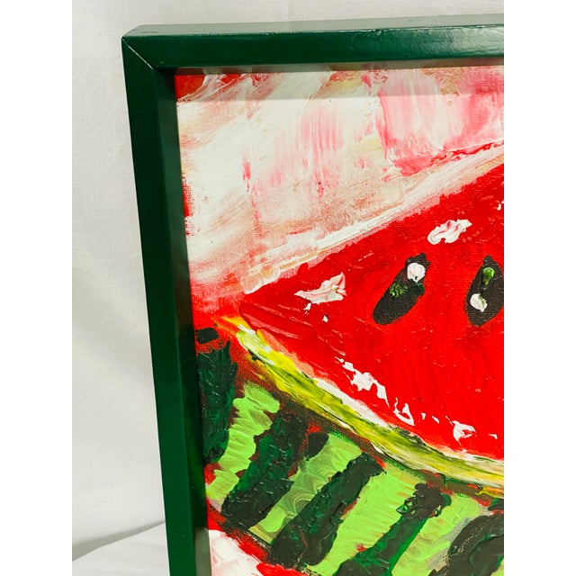 Textile Bold Expressionist Watermelon Still Life Painting by Artist, Rebecca Williams For Sale - Image 7 of 10