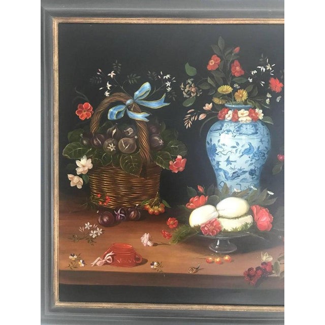 20th Century Still Life of Fruit, Flowers and Pottery For Sale - Image 5 of 8