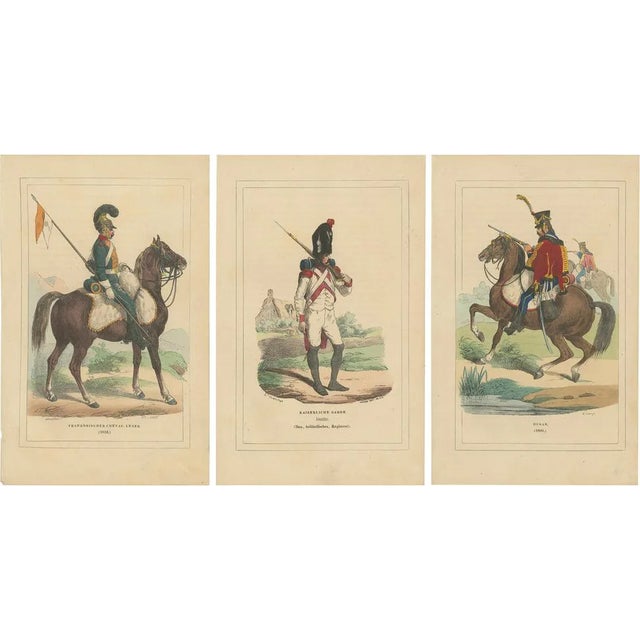 Weber, Various Soldiers, 1843, Prints, Set of 3 For Sale