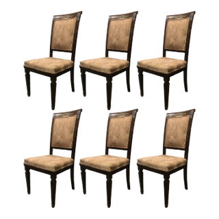 Late 19th Century French Empire Mahogany Chairs With Bronze Ormolu - Set of 6 For Sale