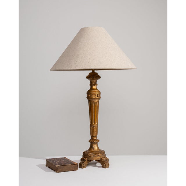 19th Century France Gold Carved Giltwood Floor Lamp For Sale In Greensboro - Image 6 of 11