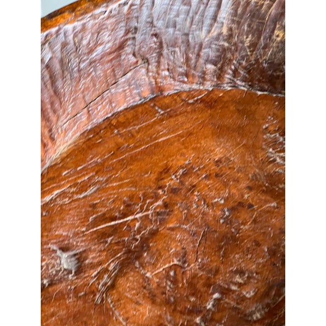 Ancient Carved Wood Bowl From China For Sale - Image 9 of 10