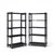 Baker Black Lacquered Etagere Shelves - Pair Each etagere measures: 40 wide x 20 deep x 74.5 inches high Good Vintage...
