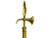 American Vintage Early 20th Century Solid Brass Halberd Finial Battle Axe Flag Pole Topper Ornament on Wooden Base For Sale - Image 3 of 9
