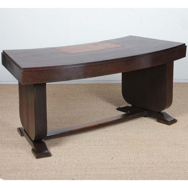 Art Deco Desk in Oak and Leather, 1930s For Sale - Image 12 of 13