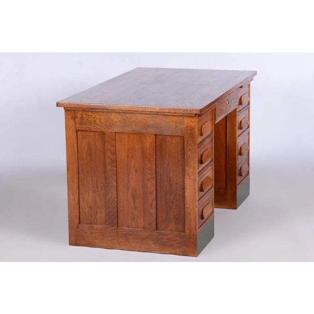 Art Deco Writing Desk in Oak, 1930s For Sale - Image 6 of 13