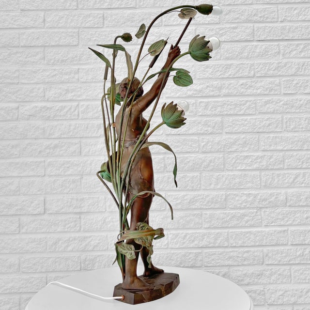 Antique Art Nouveau Table Lamp by Paul Aichele, Germany, 1910s For Sale - Image 5 of 18