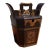 Early 20th Century Mid-Century Modern Hand-Carved Teapot Caddy With Brass Hardware For Sale
