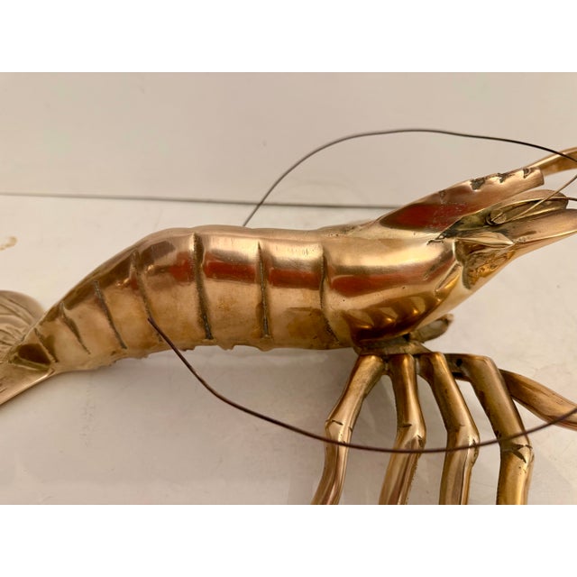 Brass Giant Brass Crawfish or Lobster Sculpture, Hollywood Regency Style For Sale - Image 8 of 12