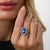 19th Century 19th Century Victorian Gia 6.04 Carat Ceylon Sapphire Diamond 9k Gold Silver Cluster Ring, Size 11 For Sale - Image 5 of 6