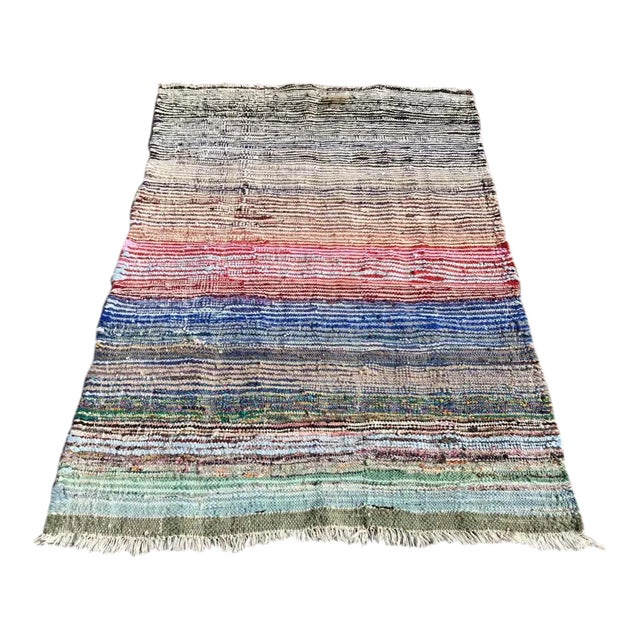 Vintage Turkish Kilim Rug - 82" X 53" For Sale