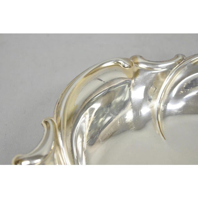 Vintage Caravelle Victorian Style Silver Plated Scalloped Serving Dish Bowl For Sale - Image 10 of 13