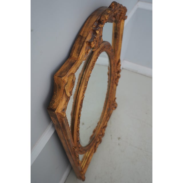 1990s French Louis XV Style Gold Finish Decorative Mirror For Sale - Image 5 of 10