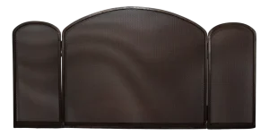 Minimalist Trifold Black Fireplace Screen