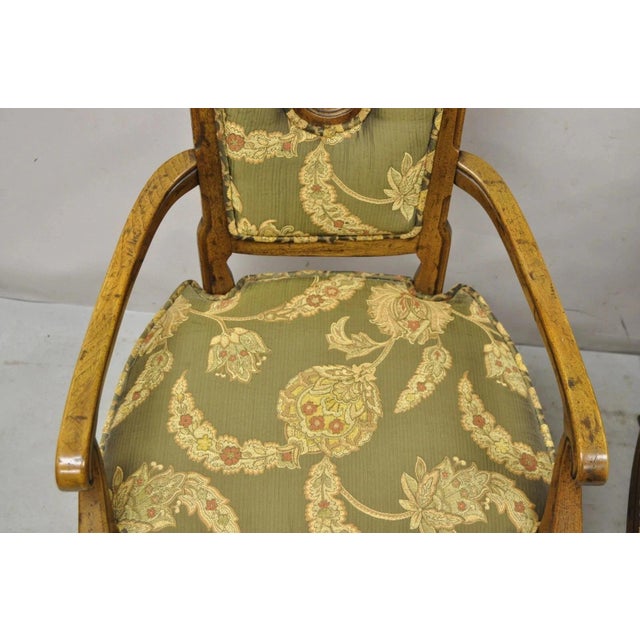 Mid 20th Century Vintage Hollywood Regency Keyhole Back Fireside Lounge Arm Chairs - A Pair For Sale - Image 5 of 12