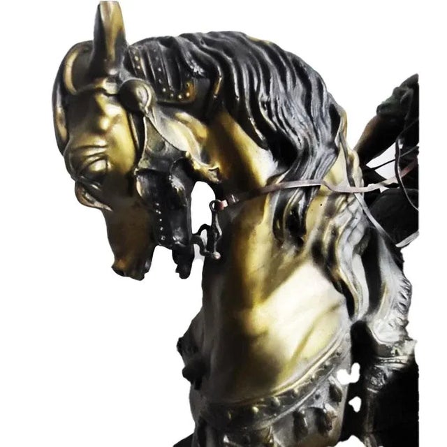 Green Arab Huntsman on Horse Bronze Sculpture by Antoine-Louis Barye - Signed For Sale - Image 8 of 9