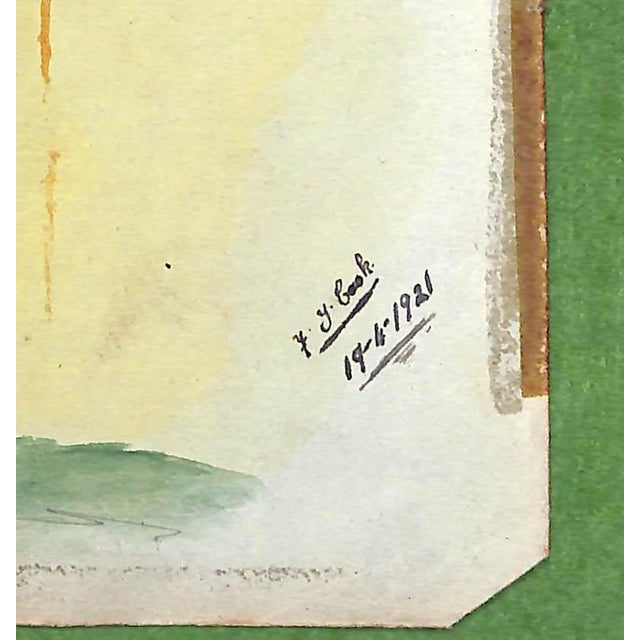 Traditional Steeplechase Jockey Clearing Fence 1921 Watercolor For Sale - Image 3 of 4