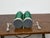 Metal Mid 20th Century Italian Midcentury Ribbed Green Glass Lamps with Silver Bases - Pair For Sale - Image 7 of 9