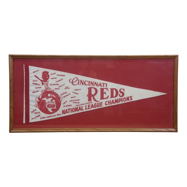 1975 Cincinnati Reds National League Champions Big Red Machine Pennant 34" For Sale