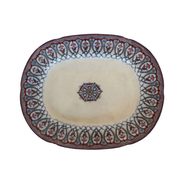 Ceramic 19th Century Large Arabian Pattern Staffordshire Platter For Sale - Image 7 of 7