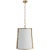 Hastings Medium Pendant in Hand-Rubbed Antique Brass with White Shade Designer: Carrier and Company Canopy: 4.5" Round...