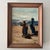 20th Century oil on board impressionist style sigh framed Family at the sea shore