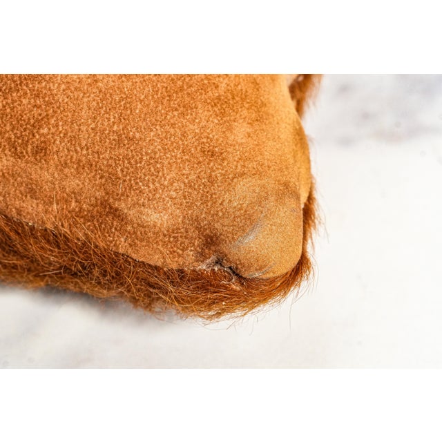 Lovely Vintage Small Cowhide Lumbar Accent Throw Pillow Western Home Decor For Sale - Image 10 of 10