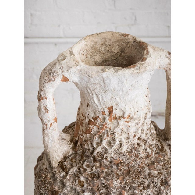 White Antique Italian Earthenware Vessel on Iron Stand For Sale - Image 8 of 12