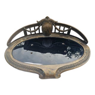 Art Nouveau Brass and Glass Stove Ashtray, 1890s For Sale