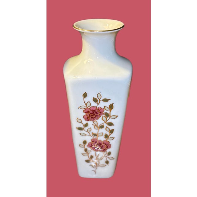 Zsolnay Zsolnay Porcelain Vases - Cream Color With Flowers For Sale - Image 4 of 11