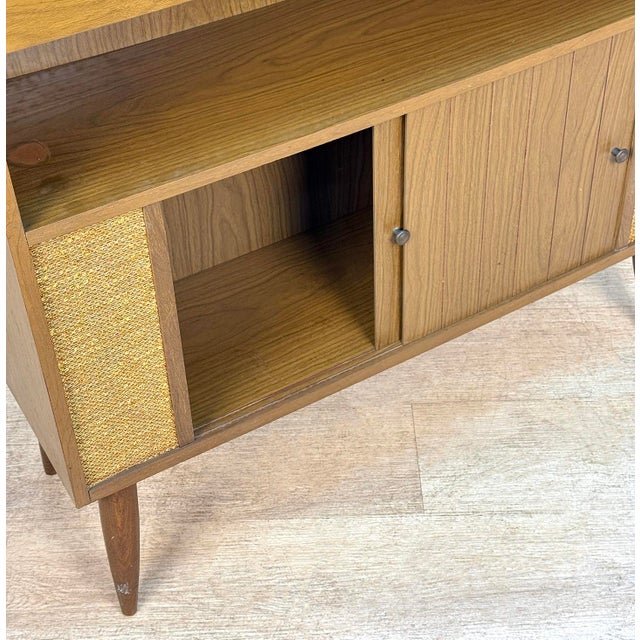 Mid 20th Century Modern Walnut Drop Front Dry Bar Cabinet For Sale - Image 13 of 14