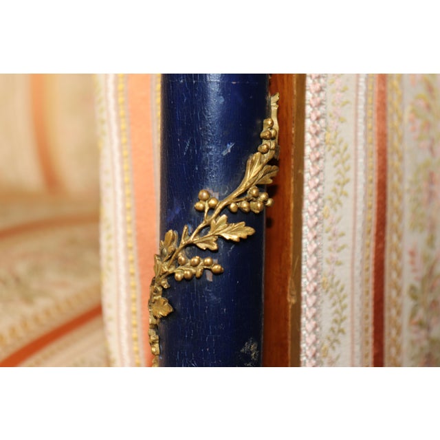 19th C French Louis XVI Adam Weisweiler Style Bronze Mounted Settee For Sale - Image 9 of 18