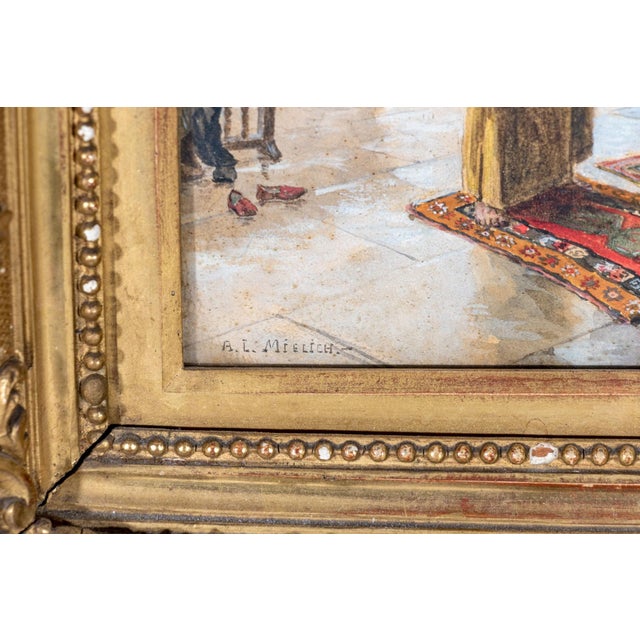 Figurative 19th Century Prayer at the Muhammad Ali Mosque, Cairo by Alphons Leopold Mielich For Sale - Image 3 of 8
