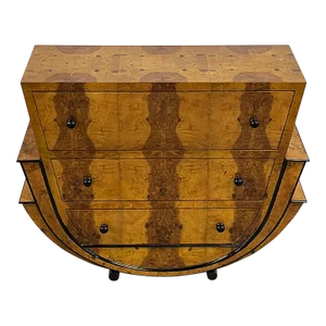 Art Deco Commode in Walnut, 1980s
