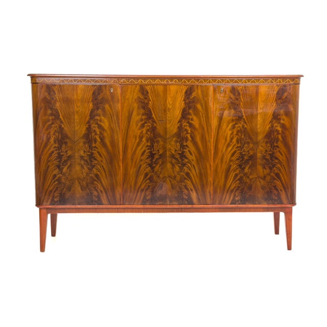 Swedish Modern Sideboard in Pyramid Mahogany, 1940s For Sale - Image 14 of 14