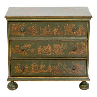 Mid 20th Century William & Mary Style Green Chest of Drawers For Sale