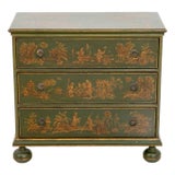William & Mary Style Green Chest of Drawers For Sale