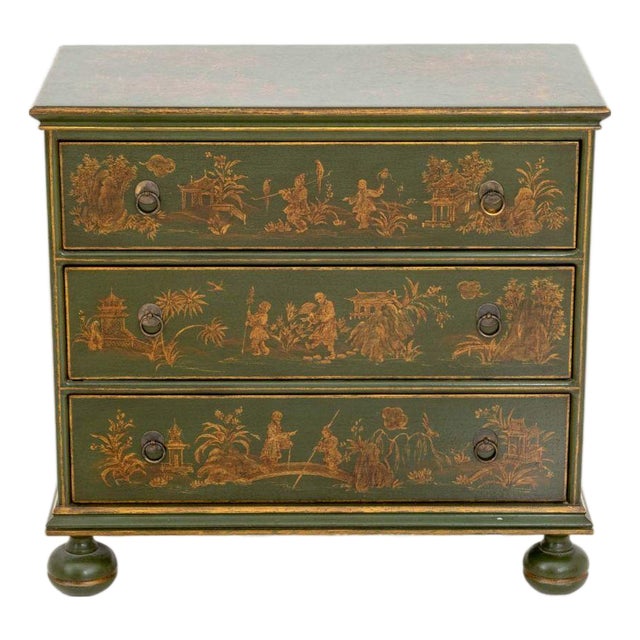 William & Mary Style Green Chest of Drawers For Sale