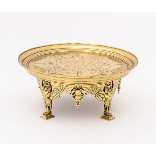 Egyptian Revival Brass Tazza For Sale - Image 9 of 10
