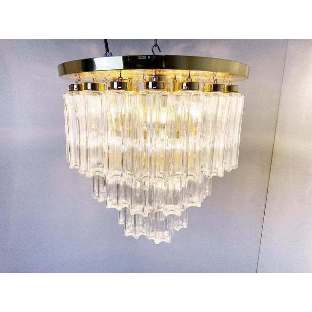 Flush Mount Chandelier from Glashütte Limburg, 1970s For Sale - Image 10 of 11