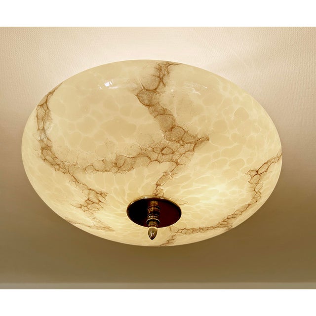 Art Deco Pendant Light in Marble Glass, 1930s For Sale - Image 15 of 17