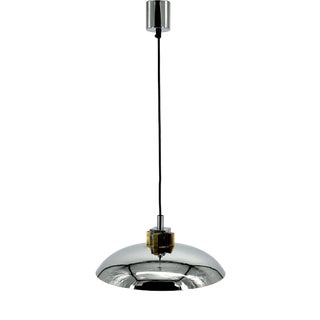 Bauhaus Pendant Lamp in Chrome and Brass by Art Line, 1980s For Sale