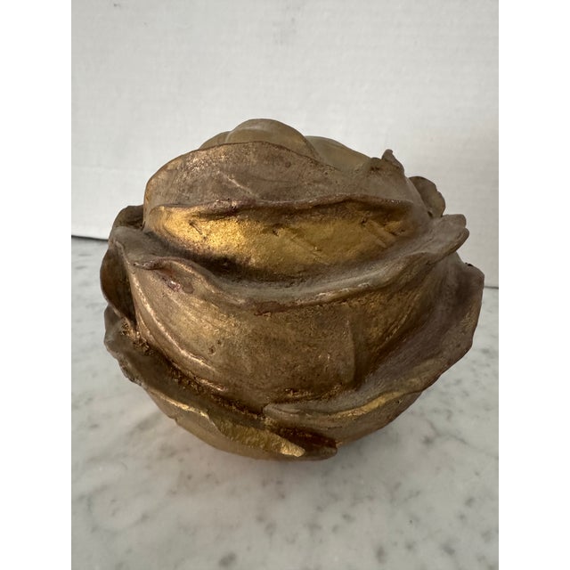 Traditional Trio of Gilt Decorative Vegetables For Sale - Image 3 of 6