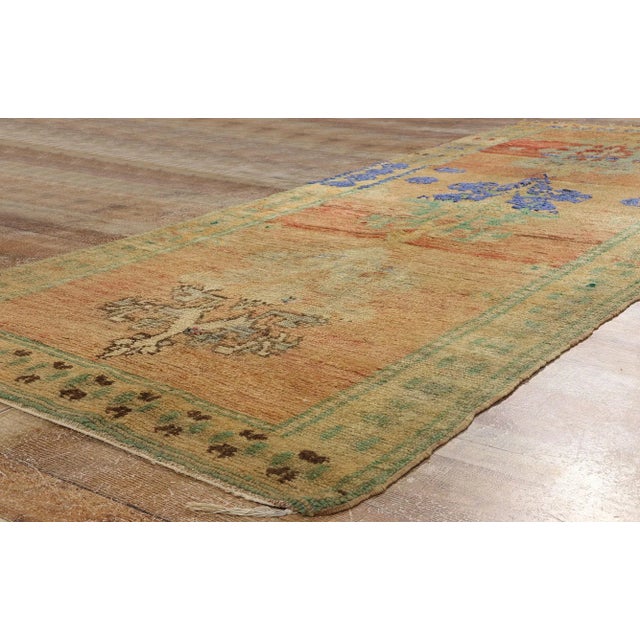 Terra Cotta Vintage Boujad Moroccan Rug - 04'01 X 10'06 For Sale - Image 8 of 9