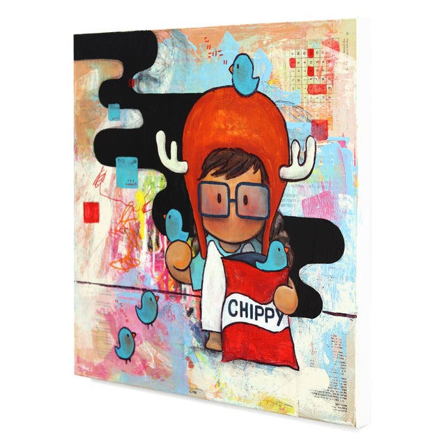 The One With the Chippy - Colorful Whimsical Mixed Media Figurative Original Artwork by Melanie Tiongson For Sale In Los Angeles - Image 6 of 9