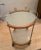 Italian 1990s Italian Wood, Sterling, and Frosted Glass 2 Level Bar Cart With Wheels For Sale - Image 3 of 6