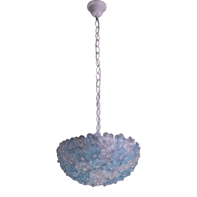 Murano Flush Mount Flower and Metal by Seguso for Venini, Italy, 1960s For Sale